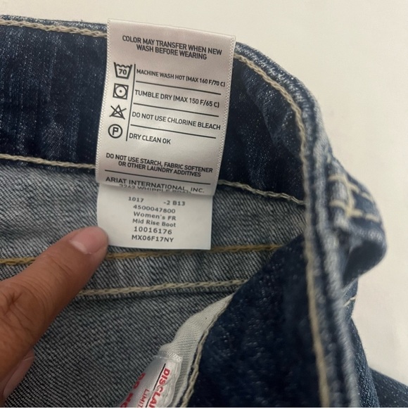 Ariat Work FR (Fire Resistant)Mid Rise Boot Jeans Mens 27L Dark Denim CAT2 2112 - Picture 10 of 14